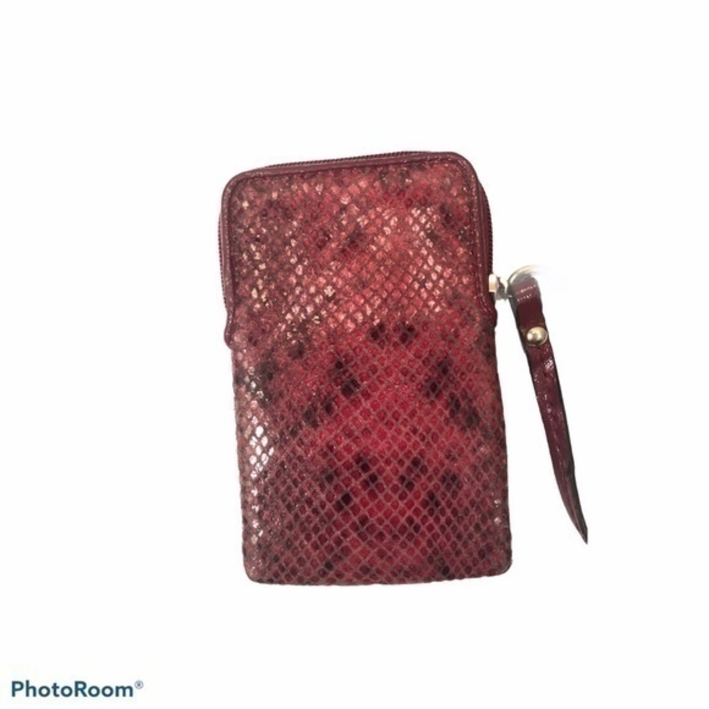 Coach pink python embossed wristlet bag - Picture 6 of 10